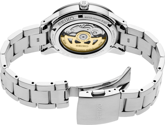 Seiko Presage "Crown" Style Stainless Steel Blue Dial Blue Bezel Automatic Watch