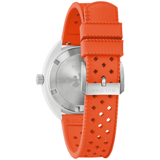 Bulova Snorkel "Clownfish" White Dial Grey & Black Bezel White Ceramic Case Quartz Watch
