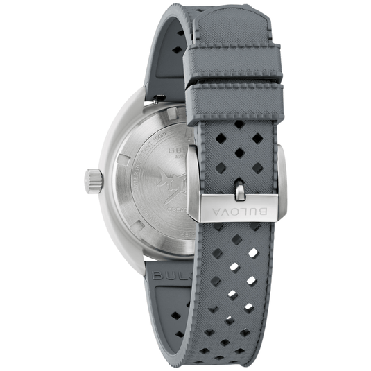 Bulova Snorkel "Great White Shark" White Dial Grey & Blue Bezel White Ceramic Case Quartz Watch
