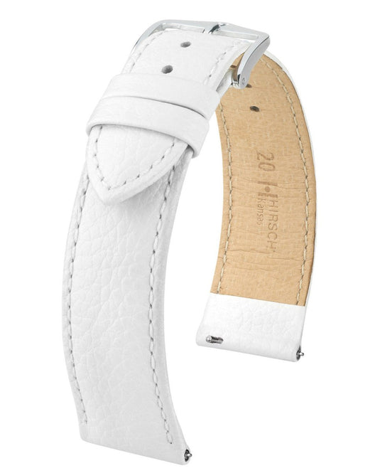 Hirsch Buffalo Embossed Leather Kansas Watch Strap w/QR