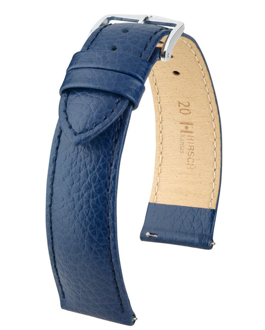 Hirsch Buffalo Embossed Leather Kansas Watch Strap w/QR