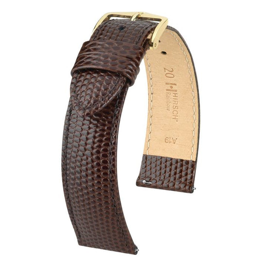 Hirsch Lizard Embossed Shiny Leather Rainbow Watch Strap w/QR