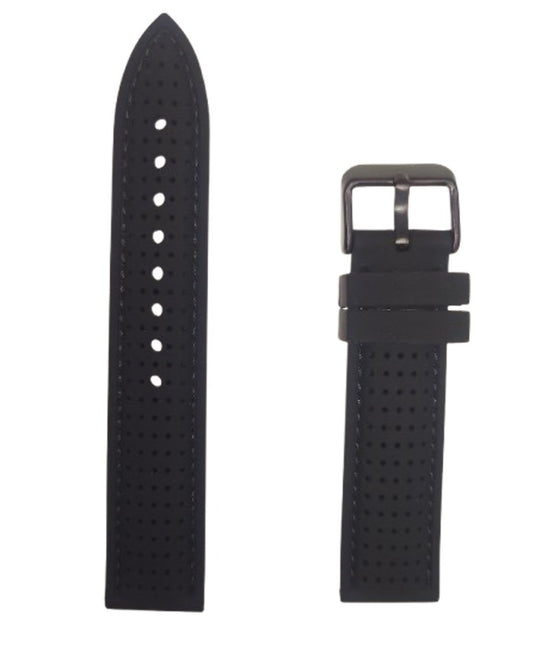 Hadley Roma Perforated Color - Stitched Silicone Watch Band w/NQR