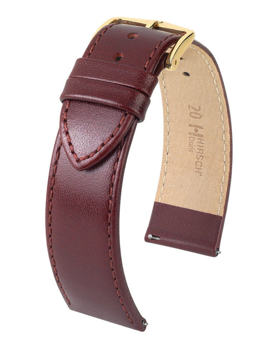 Hirsch Plain Box Leather Osiris Watch Strap w/QR