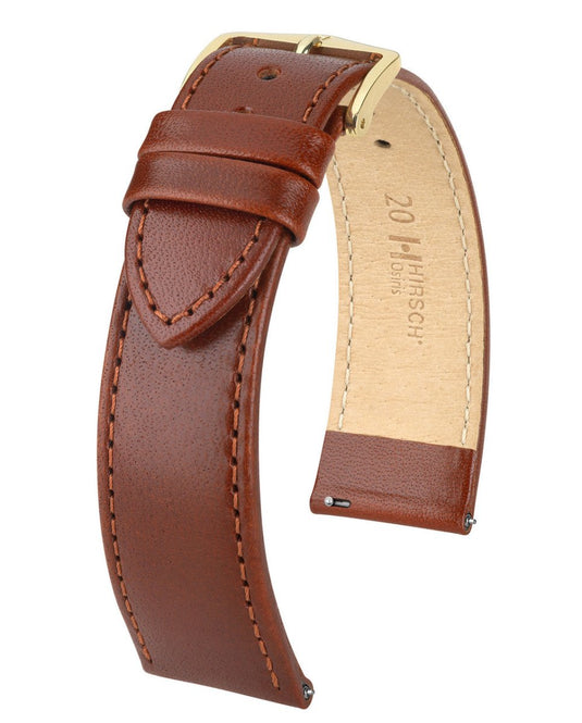 Hirsch Plain Box Leather Osiris Watch Strap w/QR