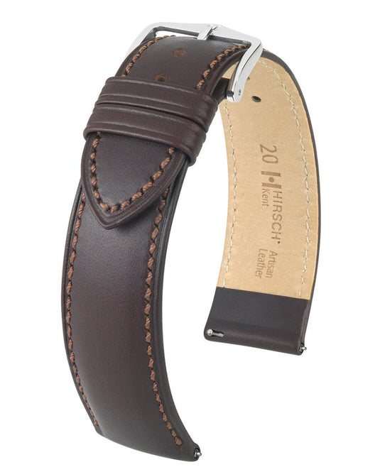 Hirsch Plain Leather Kent Watch Strap w/QR