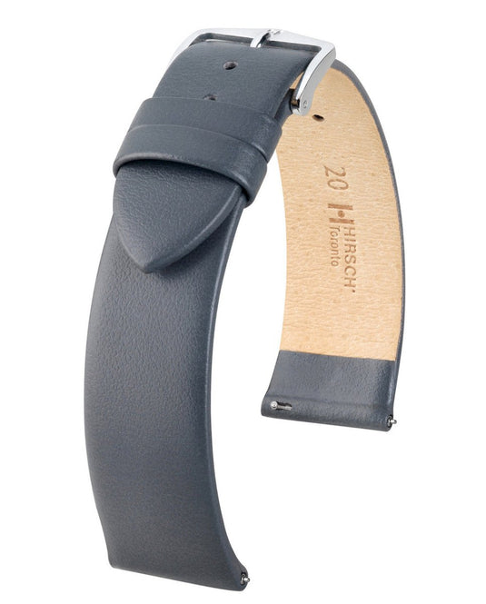 Hirsch Plain No - Stitch Leather Toronto Watch Strap w/QR