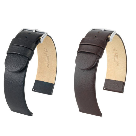 Hirsch Plain Straight Leather Scandic Watch Strap w/QR