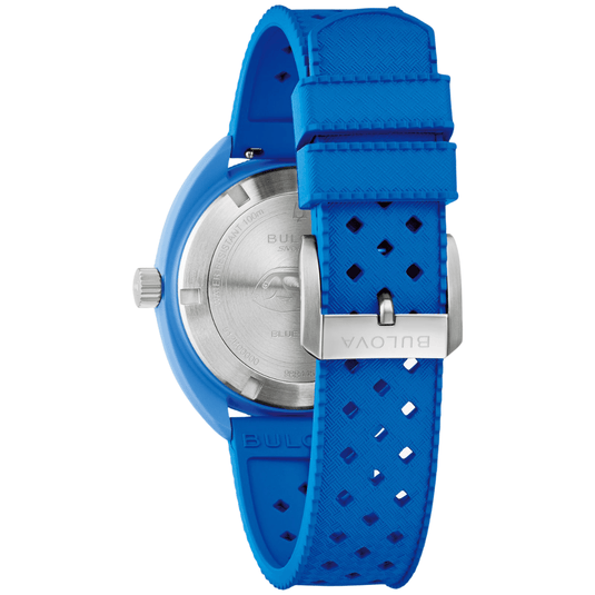 Bulova Snorkel "Blue Tang Fish" Blue Dial White & Yellow Bezel Blue Ceramic Case Quartz Watch