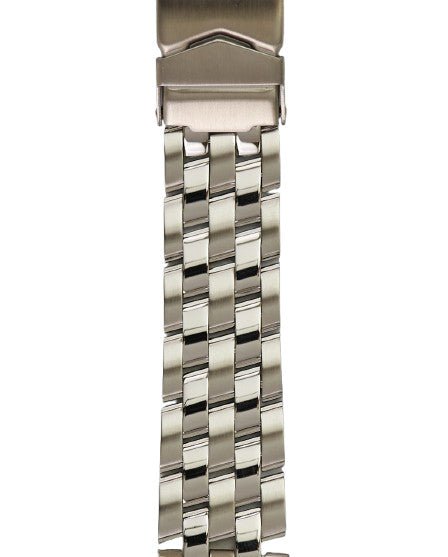 Hadley Roma Solid Link Pilot Style Metal Watch Band